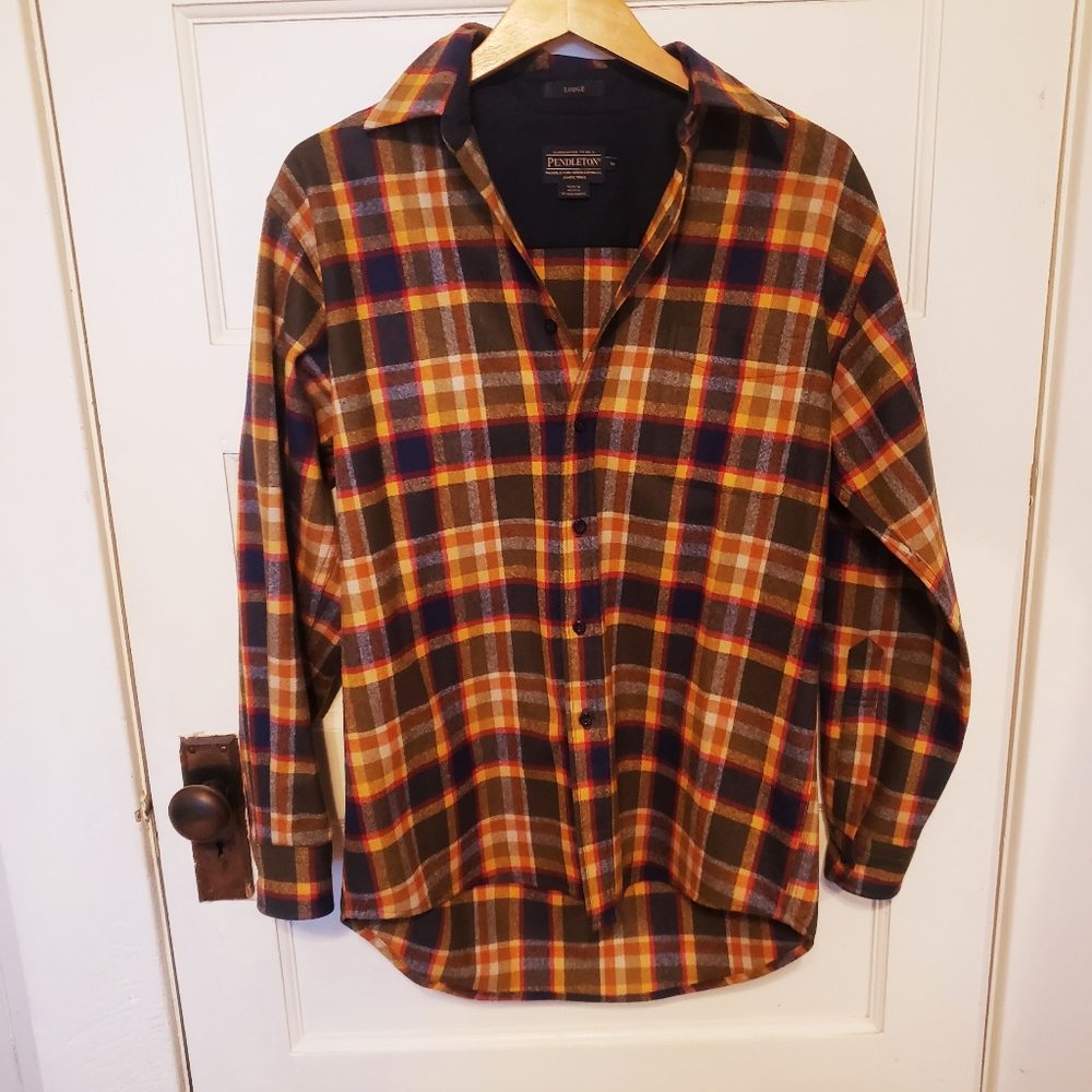 Pendleton Button Down Lodge Plaid Flannel Shirt M… - image 3